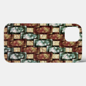Coques Case-Mate iPhone Pièces rectangulaires marron et sculptées (Verso (horizontal))
