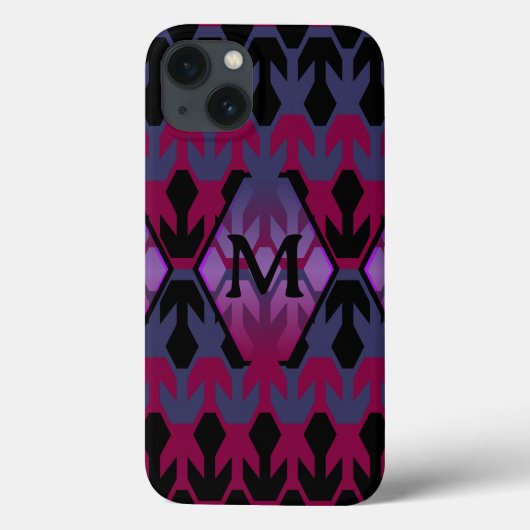 Coques Case-Mate iPhone Pièces spatiales noires et Monogramme à flèches (Verso)