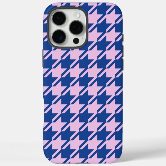 Coques Case-Mate iPhone Pied de fond rose+Motif bleu (Verso)