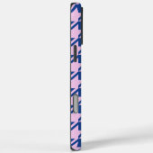 Coques Case-Mate iPhone Pied de fond rose+Motif bleu (Verso / Droite)