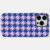 Coques Case-Mate iPhone Pied de fond rose+Motif bleu (Verso (horizontal))