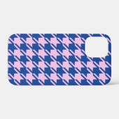 Coques Case-Mate iPhone Pied de fond rose+Motif bleu (Verso (horizontal))