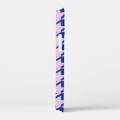 Coques Case-Mate iPhone Pied de fond rose+Motif bleu (Verso / Droite)