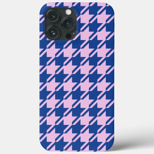 Coques Case-Mate iPhone Pied de fond rose+Motif bleu (Verso)