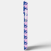 Coques Case-Mate iPhone Pied de fond rose+Motif bleu (Verso / Gauche)