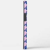 Coques Case-Mate iPhone Pied de fond rose+Motif bleu (Verso / Droite)