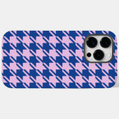 Coques Case-Mate iPhone Pied de fond rose+Motif bleu (Verso (horizontal))