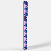 Coques Case-Mate iPhone Pied de fond rose+Motif bleu (Verso / Droite)