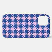 Coques Case-Mate iPhone Pied de fond rose+Motif bleu (Verso (horizontal))
