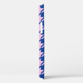 Coques Case-Mate iPhone Pied de fond rose+Motif bleu (Verso / Droite)