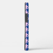 Coques Case-Mate iPhone Pied de fond rose+Motif bleu (Verso / Droite)