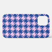 Coques Case-Mate iPhone Pied de fond rose+Motif bleu (Verso (horizontal))