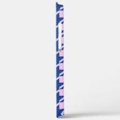 Coques Case-Mate iPhone Pied de fond rose+Motif bleu (Verso / Gauche)