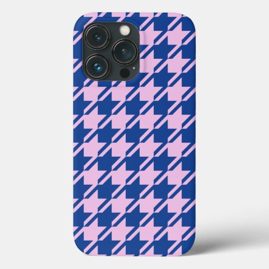 Coques Case-Mate iPhone Pied de fond rose+Motif bleu (Verso)
