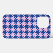 Coques Case-Mate iPhone Pied de fond rose+Motif bleu (Verso (horizontal))