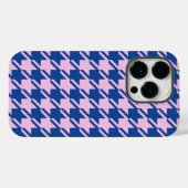 Coques Case-Mate iPhone Pied de fond rose+Motif bleu (Verso (horizontal))
