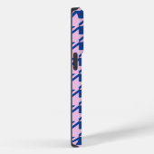 Coques Case-Mate iPhone Pied de fond rose+Motif bleu (Verso / Droite)