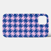 Coques Case-Mate iPhone Pied de fond rose+Motif bleu (Verso (horizontal))