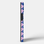 Coques Case-Mate iPhone Pied de fond rose+Motif bleu (Verso / Droite)