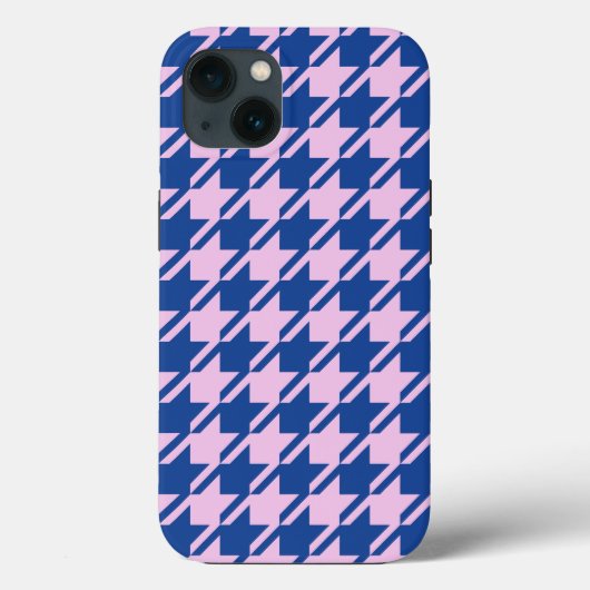 Coques Case-Mate iPhone Pied de fond rose+Motif bleu (Verso)