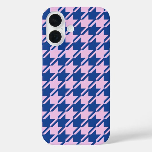 Coques Case-Mate iPhone Pied de fond rose+Motif bleu (Verso)