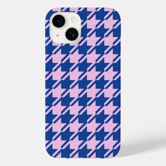 Coques Case-Mate iPhone Pied de fond rose+Motif bleu (Verso)