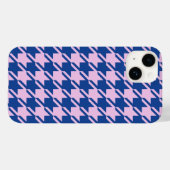 Coques Case-Mate iPhone Pied de fond rose+Motif bleu (Verso (horizontal))