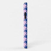 Coques Case-Mate iPhone Pied de fond rose+Motif bleu (Dos/Droite)