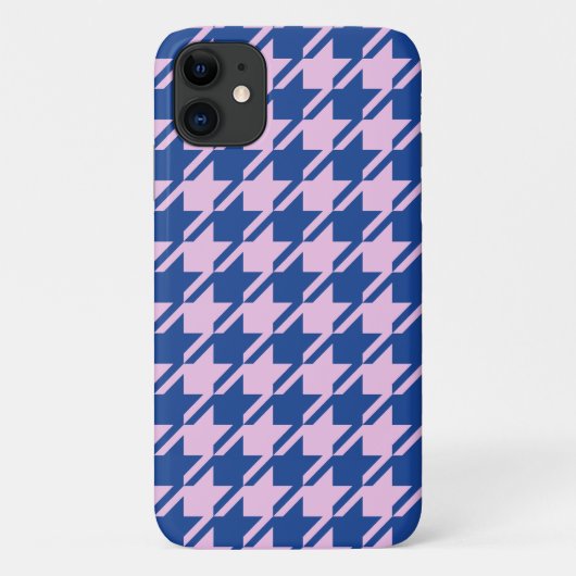 Coques Case-Mate iPhone Pied de fond rose+Motif bleu (Dos)