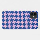 Coques Case-Mate iPhone Pied de fond rose+Motif bleu (Dos (Horizontal))