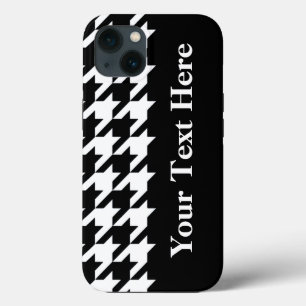 Coques Pour iPhone Pied de page élégant noir avec texte personnalisé