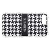 Coques Case-Mate iPhone Pied noir blanc #2 Monogramme de nom noir (Dos (Horizontal))