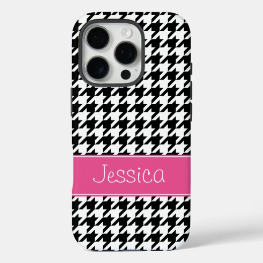 Coques Case-Mate iPhone Pied rose et noir Preppy Personnalisé (Verso)