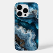 Coques Case-Mate iPhone Pierre Bleue Look Agate Macro Photographie (Verso)