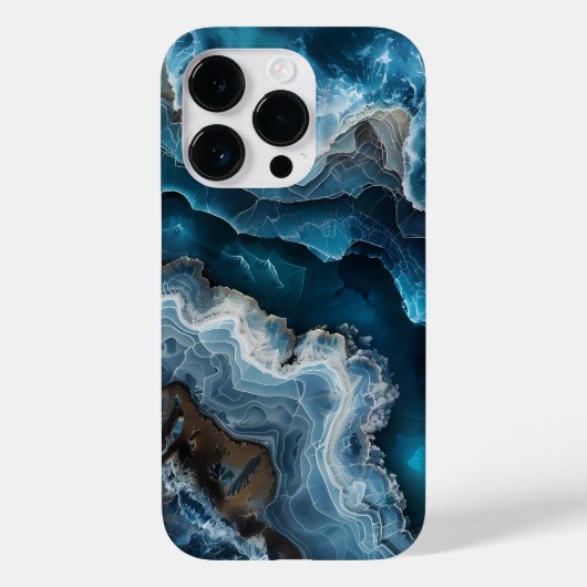 Coques Case-Mate iPhone Pierre Bleue Look Agate Macro Photographie (Verso)