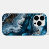 Coques Case-Mate iPhone Pierre Bleue Look Agate Macro Photographie (Verso (horizontal))