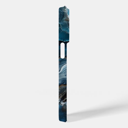 Coques Case-Mate iPhone Pierre Bleue Look Agate Macro Photographie (Verso / Droite)