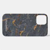 Coques Case-Mate iPhone Pierre cool Texture Gris Or (Verso (horizontal))