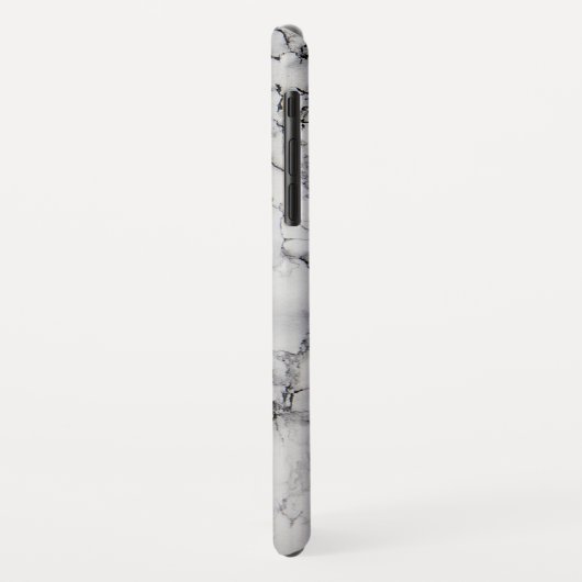 Coques Case-Mate iPhone Pierre de Marbre blanc gris (Dos/Gauche)