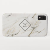 Coques Case-Mate iPhone Pierre De Marbre blanc Gris Et Blanc (Dos (Horizontal))