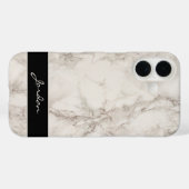 Coques Case-Mate iPhone Pierre de marbre poli blanc ivoire portant le nom (Verso (horizontal))