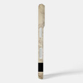 Coques Case-Mate iPhone Pierre de marbre poli Taupe Tan avec nom (Verso / Droite)