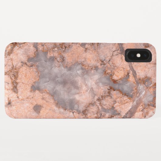 Coques Case-Mate iPhone Pierre de marbre rose avec gris (Dos (Horizontal))