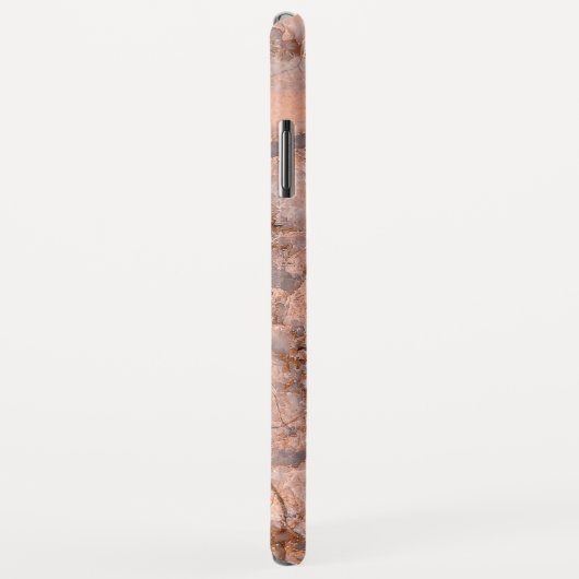 Coques Case-Mate iPhone Pierre de marbre rose avec gris (Dos/Droite)