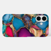 Coques Case-Mate iPhone Pierre en marbre doré moderne (Verso (horizontal))