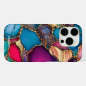 Coques Case-Mate iPhone Pierre en marbre doré moderne (Verso (horizontal))