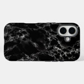 Coques Case-Mate iPhone Pierre en marbre noir moderne (Verso (horizontal))