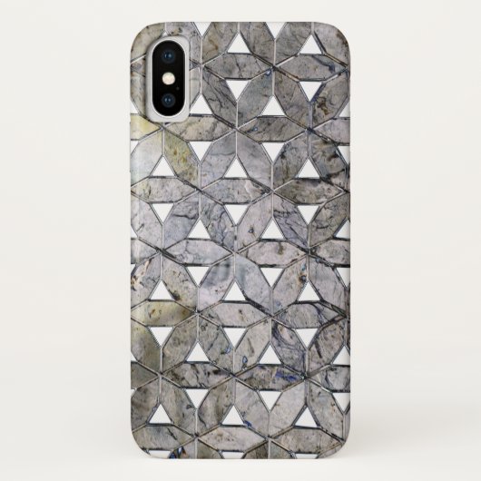 Coques Case-Mate iPhone Pierre grise naturelle Mosaïque motif fleur de vie (Dos)