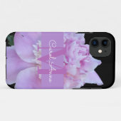 Coques Case-Mate iPhone Pierre rose violet Monogramme noir (Dos (Horizontal))
