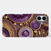 Coques Case-Mate iPhone Pierre rouge or (Verso (horizontal))